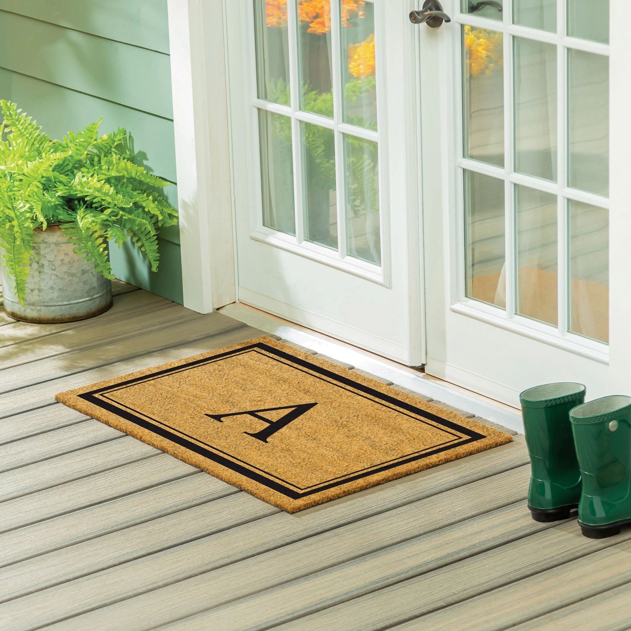 36 In. X 24 In. Monogram Block Letter Coir Door Mat