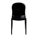 36 In.H Black Finish High Keyhole Armless Dining Chair With Polyester Seat Material