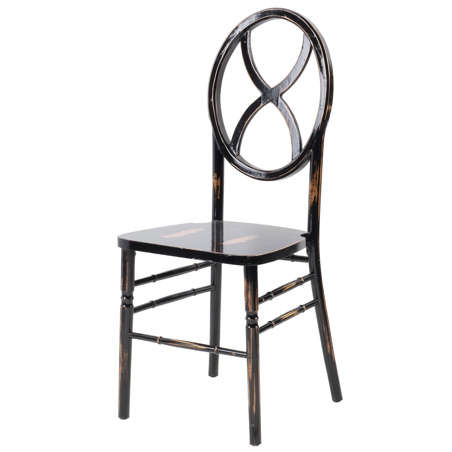 36 In.H Black Finish High Slat Back Armless Dining Chair With Wood Seat Material