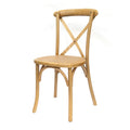36 In.H Brown Finish High Cross Back Armless Dining Chair With Wood Seat Material