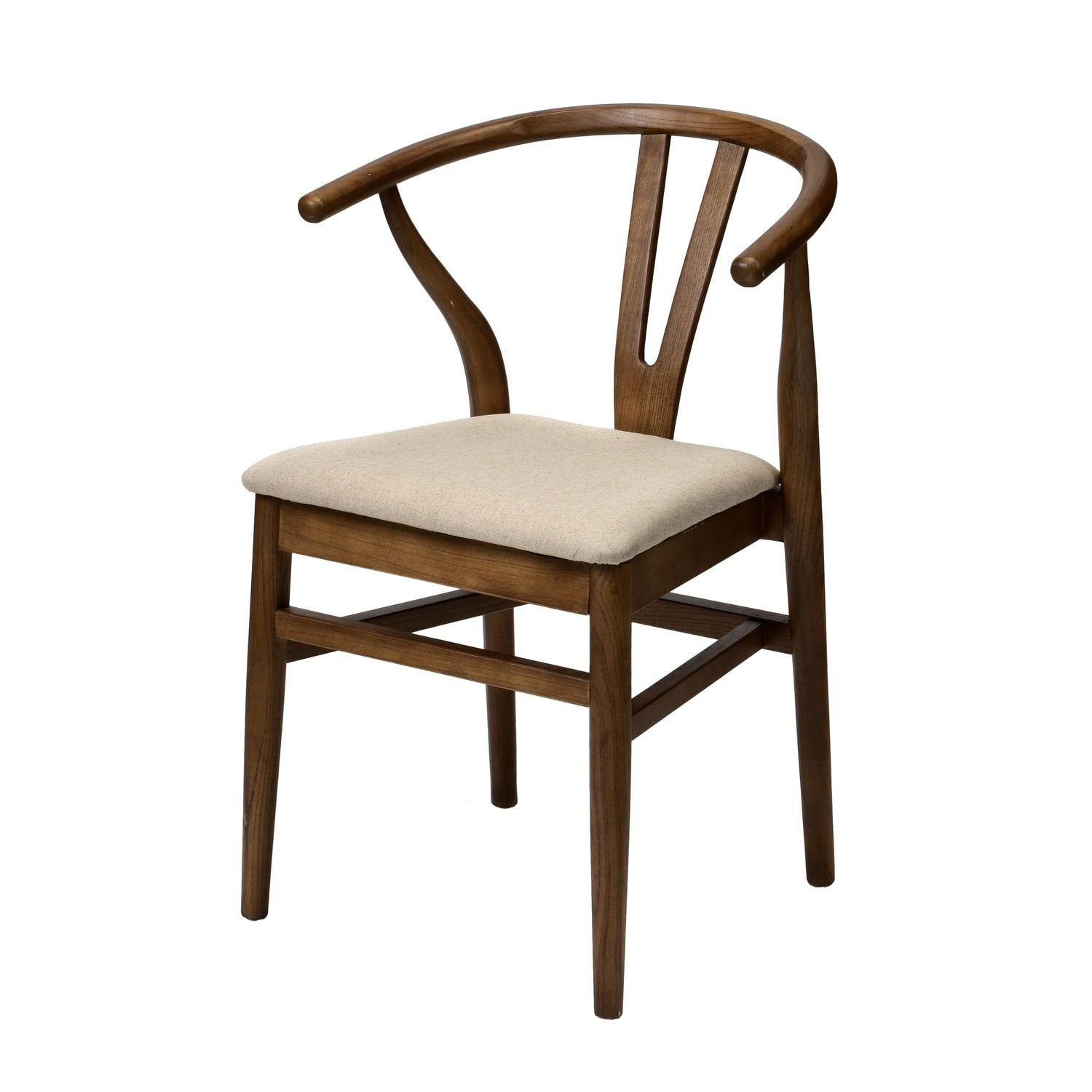 36 In.H Brown Finish High Keyhole Armless Dining Chair With Wood Seat Material