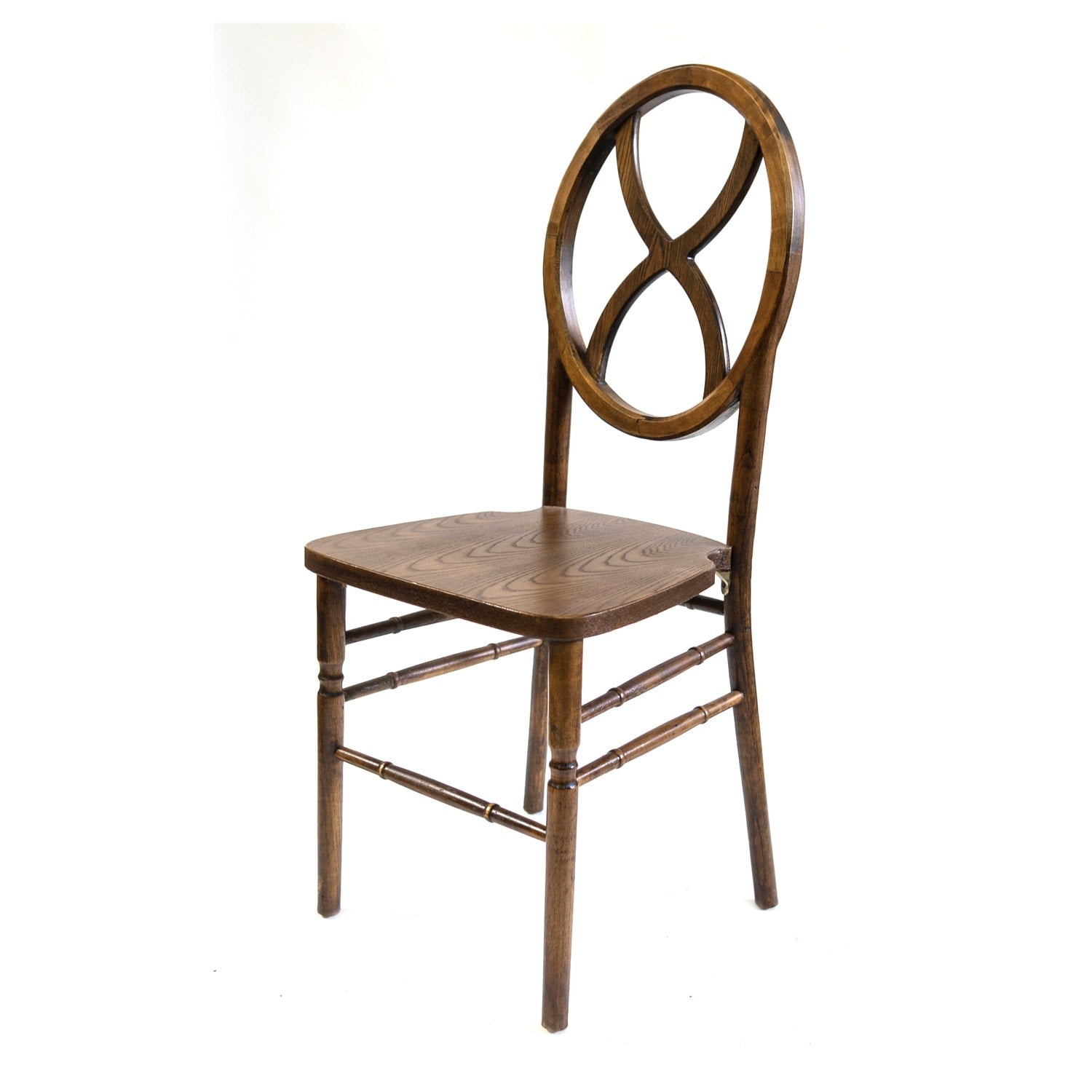 36 In.H Brown Finish High Slat Back Armless Dining Chair With Wood Seat Material