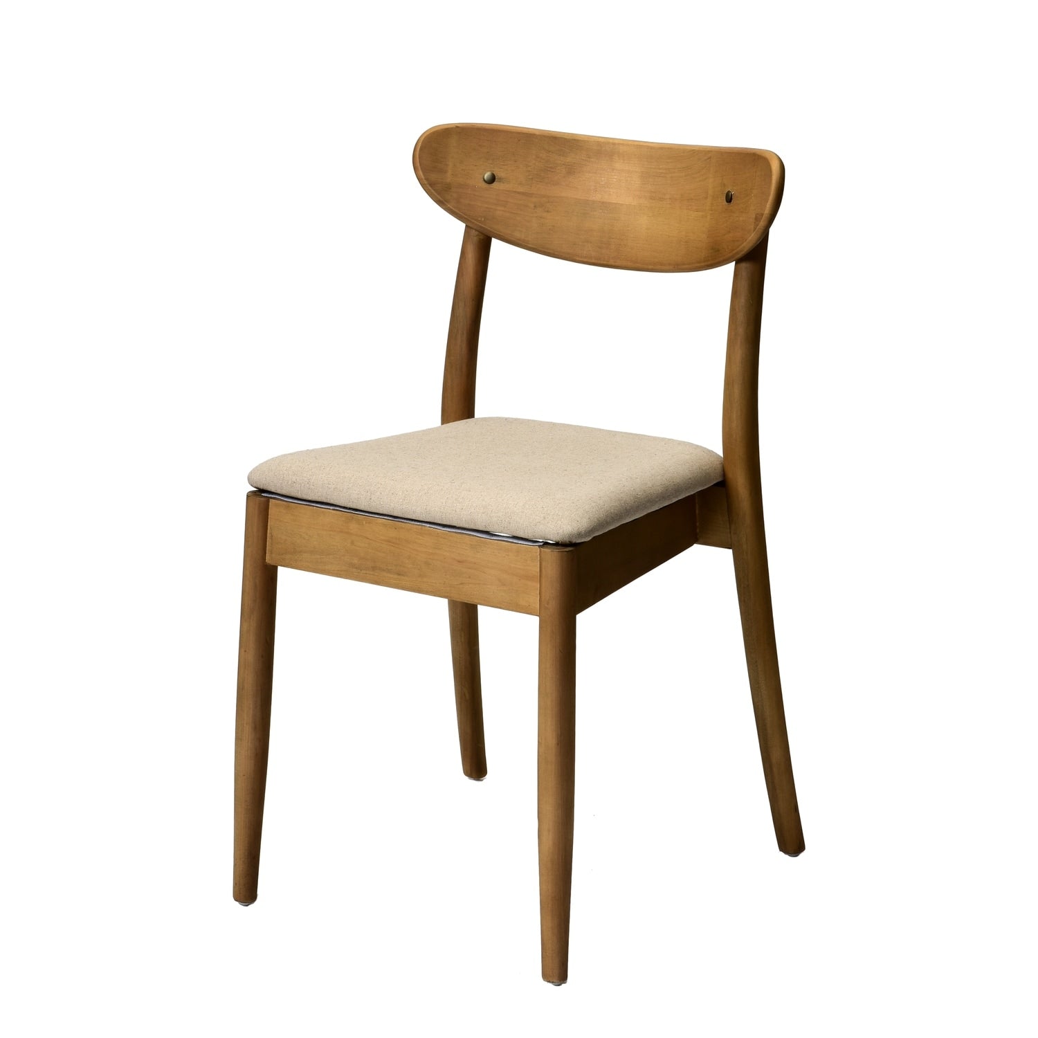 36 In.H Brown Finish High Solid Back Armless Dining Chair With Wood Seat Material