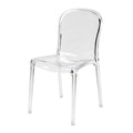 36 In.H Clear Finish High Solid Back Armless Dining Chair With Polyester Seat Material