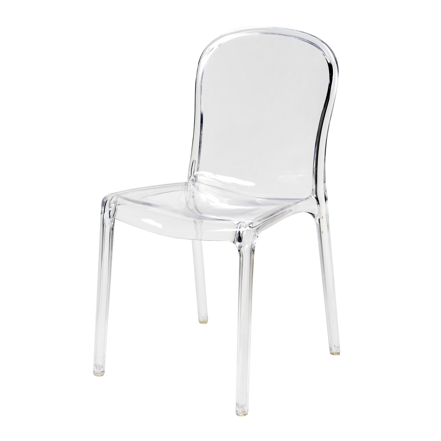 36 In.H Clear Finish High Solid Back Armless Dining Chair With Polyester Seat Material