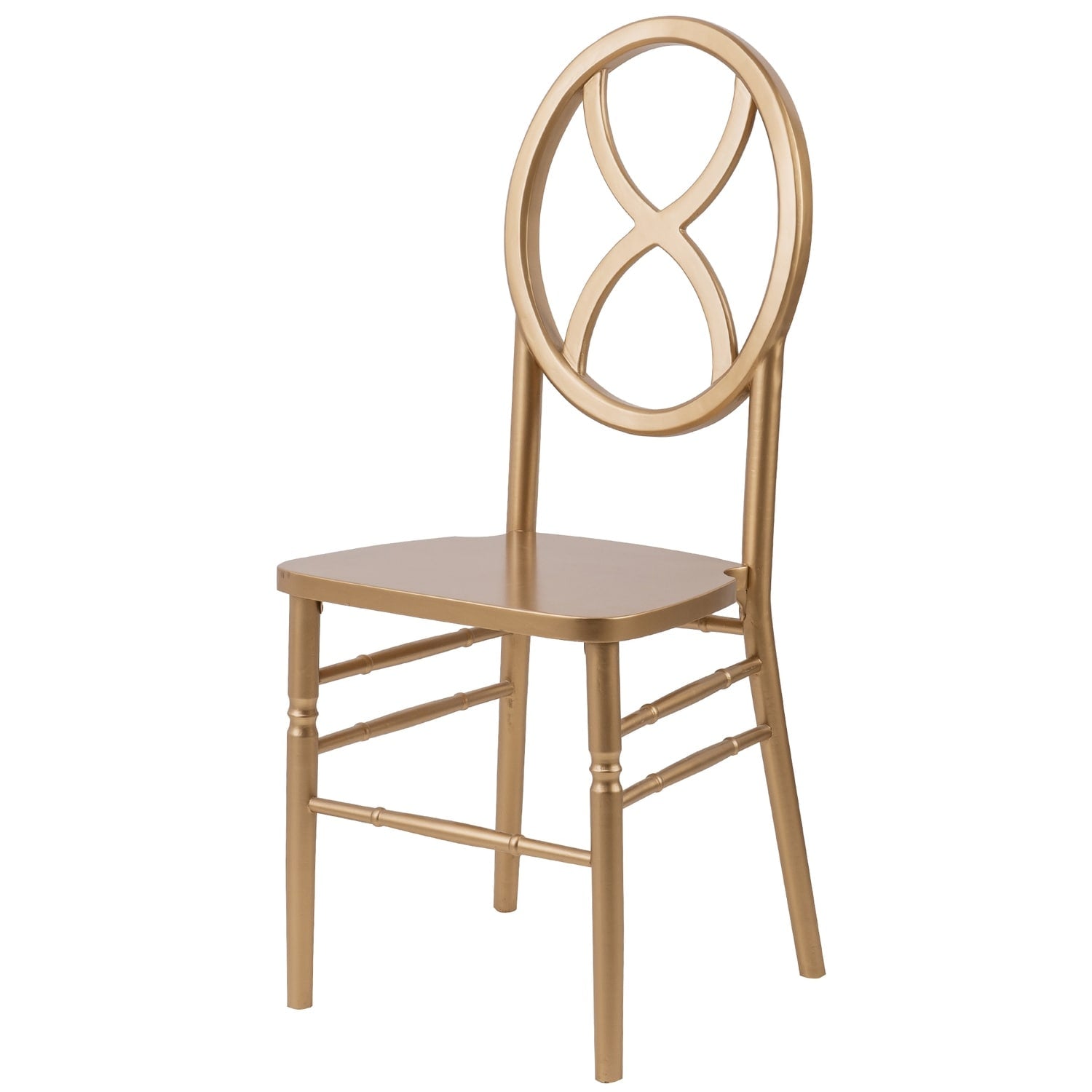 36 In.H Gold Finish High Open Back Armless Dining Chair With Wood Seat Material