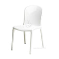 36 In.H White Finish High Keyhole Armless Dining Chair With Polyester Seat Material