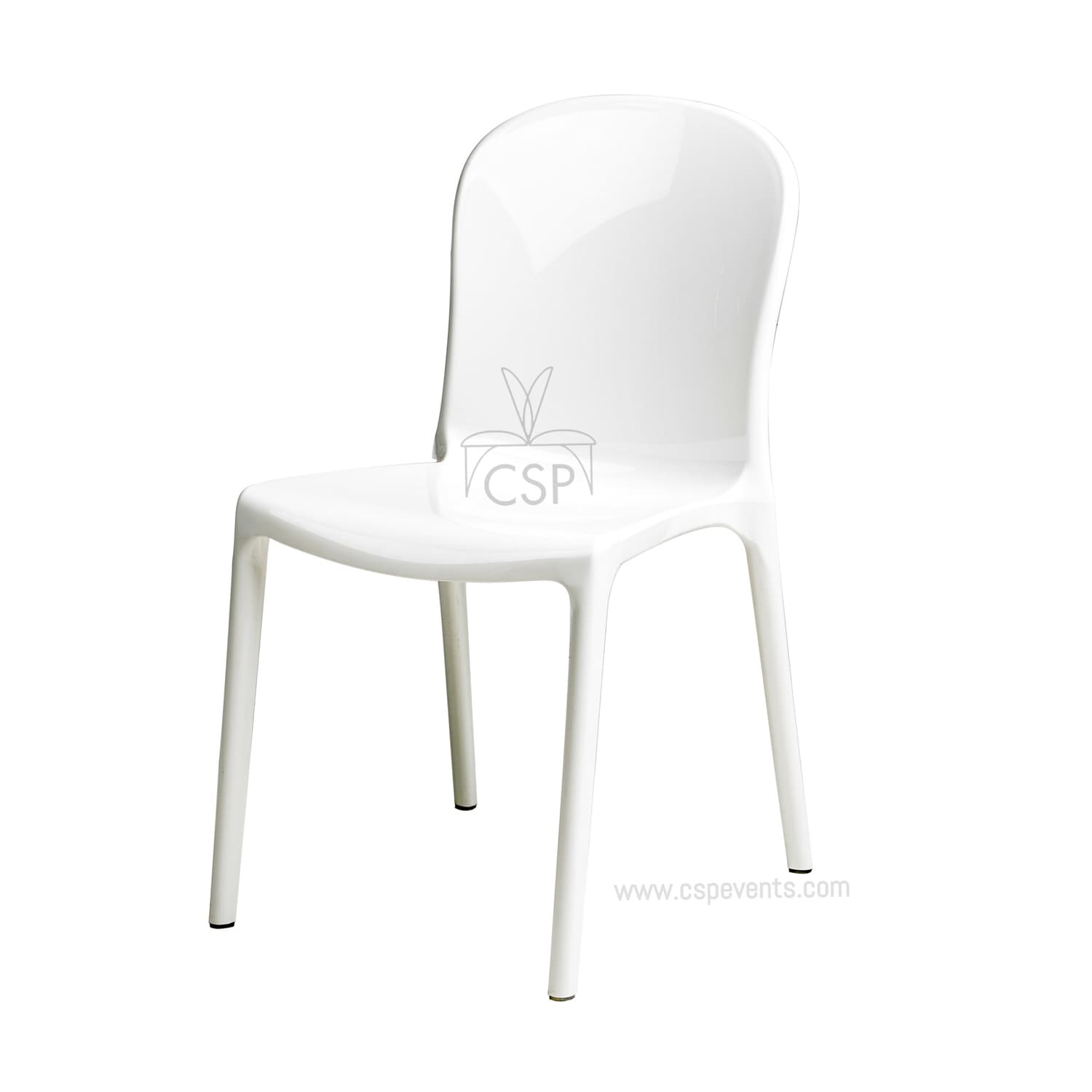 36 In.H White Finish High Keyhole Armless Dining Chair With Polyester Seat Material