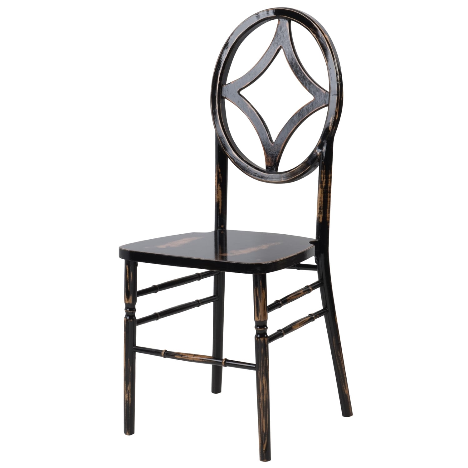 36 In.H White Finish High Slat Back Armless Dining Chair With Wood Seat Material