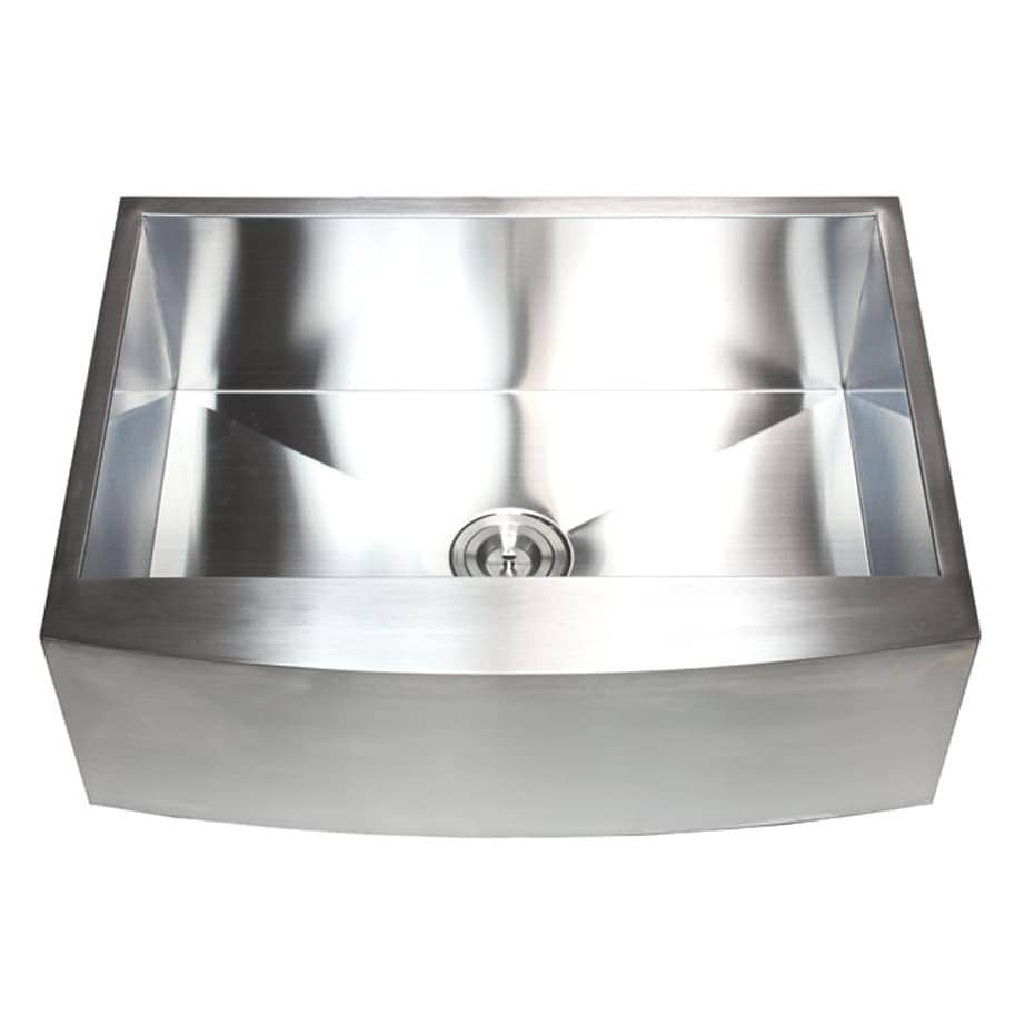 36 Inch 16 Gauge Stainless Steel 16 Gauge Curved Farmhouse Apron Single Bowl Kitchen Sink