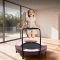 36 Inch Nursery Trampoline For Kids Ages 1 Year Plus Mini Indoor Foldable Rebounder With Handle Stable Quiet