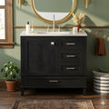 36 Inch Black Bathroom Vanity With A Solid Pine Frame 1 Soft Close Door And 3 Drawers