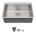 36 X 22 X 9 Inch Kitchen Sink Drop In 16 Gauge Stainless Steel 36 Single Bowl Topmount Kitchen Sink Basin
