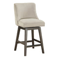 36.75 In.H Clear Finish Low Back Wood Frame Barstool Polyester Seat Set Of 1 38.25