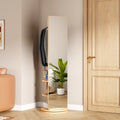 360 Rotating 66 Multifunctional Full Length Mirror With Hook Storage Rack Coat Rack For Bedroom Living Room