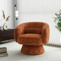 360 Swivel Accent Chair Round Barrel Upholstered Armchair With Lumbar Cushion