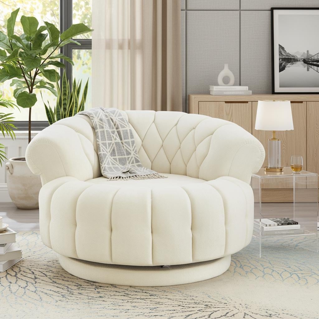 360 Swivel Barrel Accent Chair By Harper Bright Designs