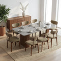 360 Degree Swivel Dining Chairs With Curved Back And Wood Legs