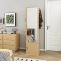 360 Rotating Makeup Cabinet Jewelry Cabinet With A Full Length Mirror Standing Storage Cabinet With A Coat Rack