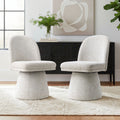360 Swivel Barrel Upholstered Fabric Dining Chair Set Of 2