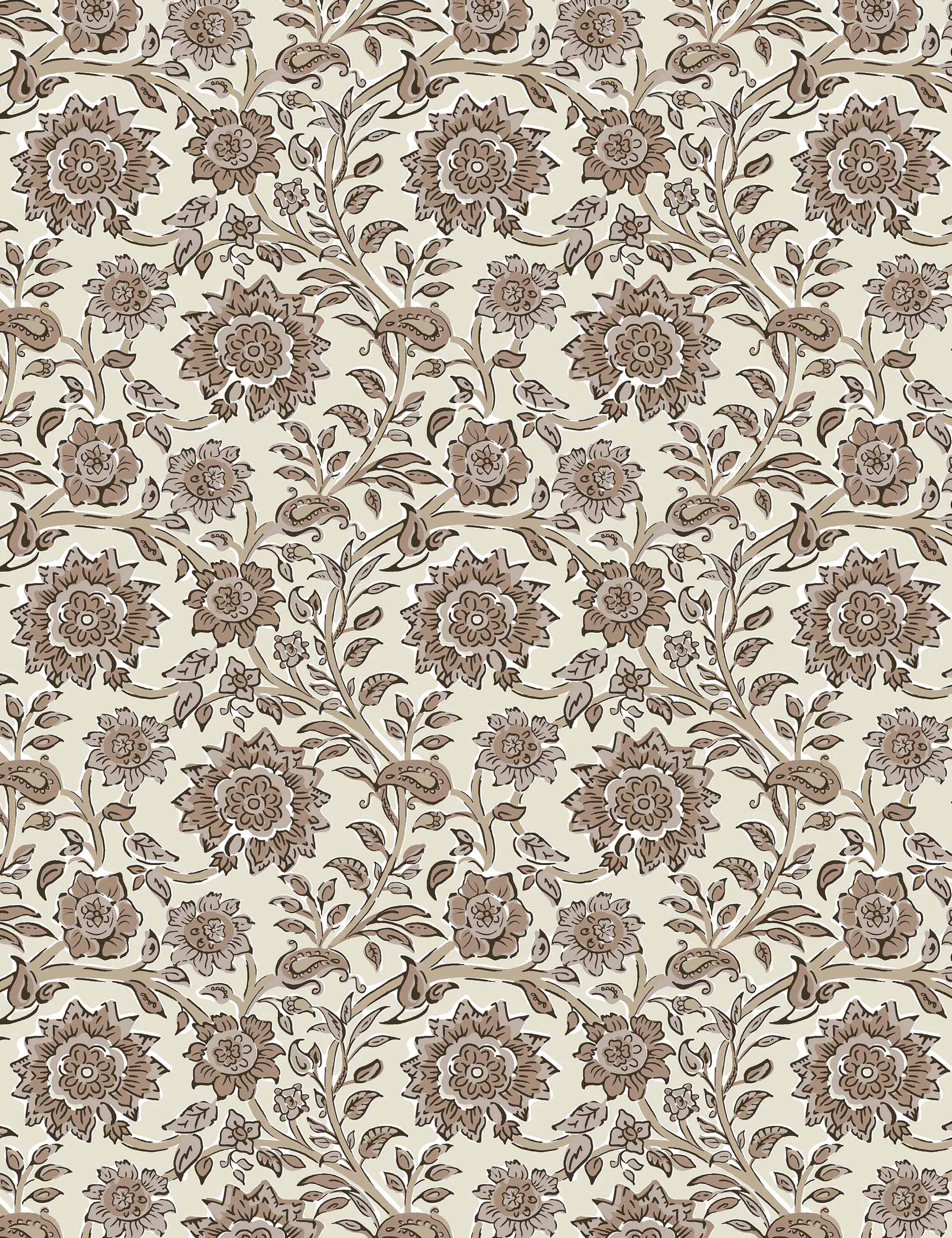 Natural Floral Fabric Swatch
