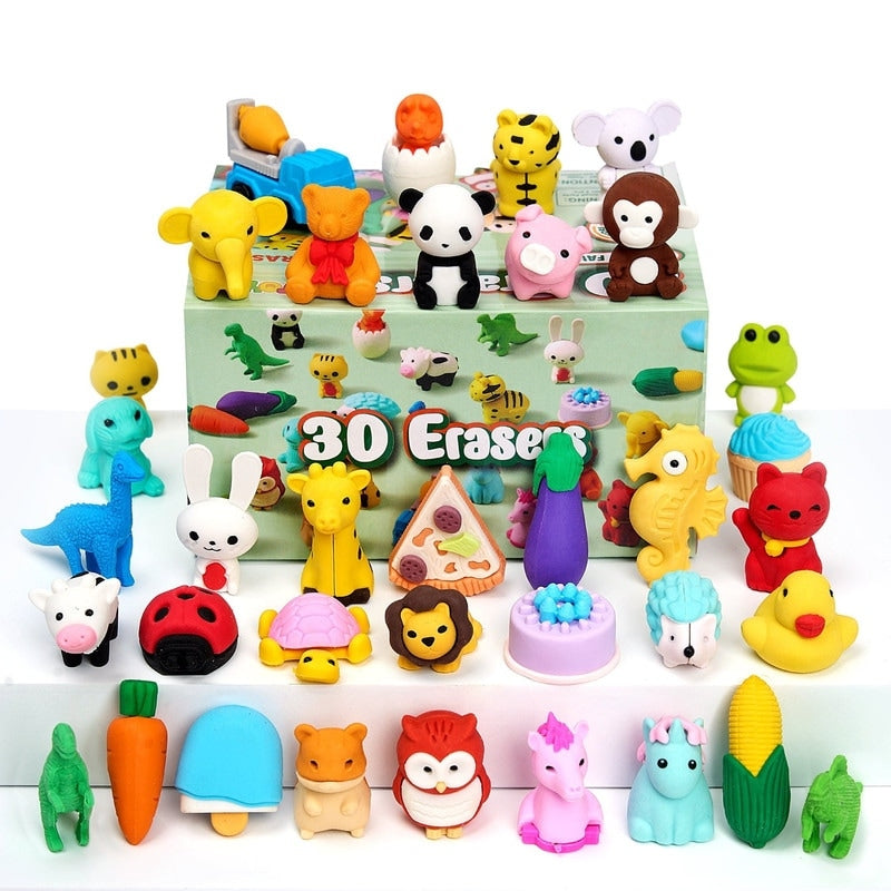 36Pcs Animal Erasers For Kids Multicolor