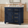 36 Bathroom Vanity Cabinet Set With 5 Drawers And Door Single Bathroom Vanity With Sink White