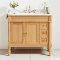 36 Bathroom Vanity With Ceramic Sink Modern Storage Cabinet With Soft Close Doors Adjustable Shelves