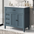 36 Bathroom Vanity With Sink Bathroom Cabinet With Drawers Solid Frame And Mdf Board Two Packages