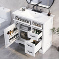 36 Bathroom Vanity With Sink Ceramic Sink 2 Tip Out Drawers Soft Close Door Hinges