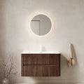36 Bathroom Vanity With Sink Wall Mounted Floating Plywood Bathroom Storage Cabinet With 2 Drawers Ceramic Basin No Faucet