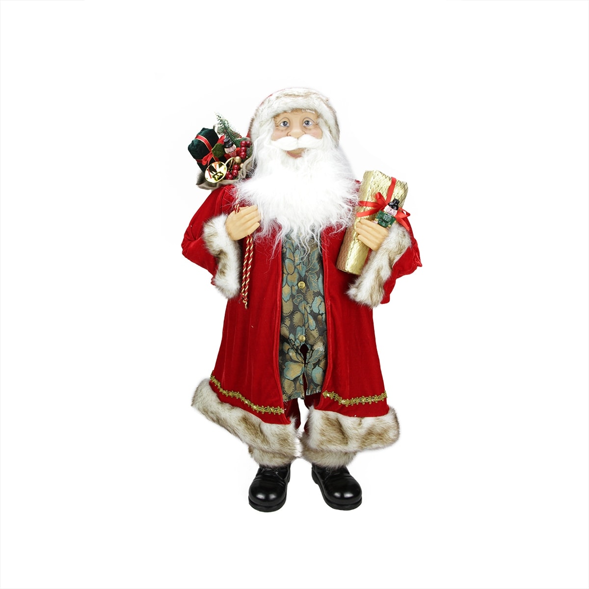 36 Chic Standing Santa Claus Christmas Figure With Gift Bag And Presents