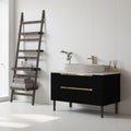36 Engineered Wood Water Resistant Convertible Bathroom Vanity With Integrated Ceramic Sink And Soft Close Drawers
