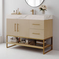 36 Engineered Wood Water Resistant Freestanding Bathroom Vanity With Seamless Ceramic Sink