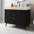 36 Engineered Wood Water Resistant Freestanding Bathroom Vanity With Sintered Stone Top Ceramic Sink And Smart Storage
