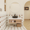 36 Floating Bathroom Vanity With Vessel Sink Wall Mounted Vanity With Open Shelf Storage Space Saving Modern Design