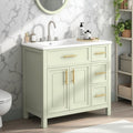 36 Freestanding Bathroom Vanity With Ceramic Sink Single Sink Cabinet With 2 Doors 3 Drawers Painted Finish Storage Vanity