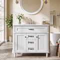36 Freestanding Bathroom Vanity With Integrated Ceramic Sink White