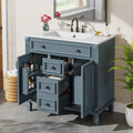 36 Freestanding Bathroom Vanity With Sink 2 Drawers 2 Door Organizers
