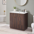 36 Modern Fluted Bathroom Vanity With Sink Washstand For Kitchen