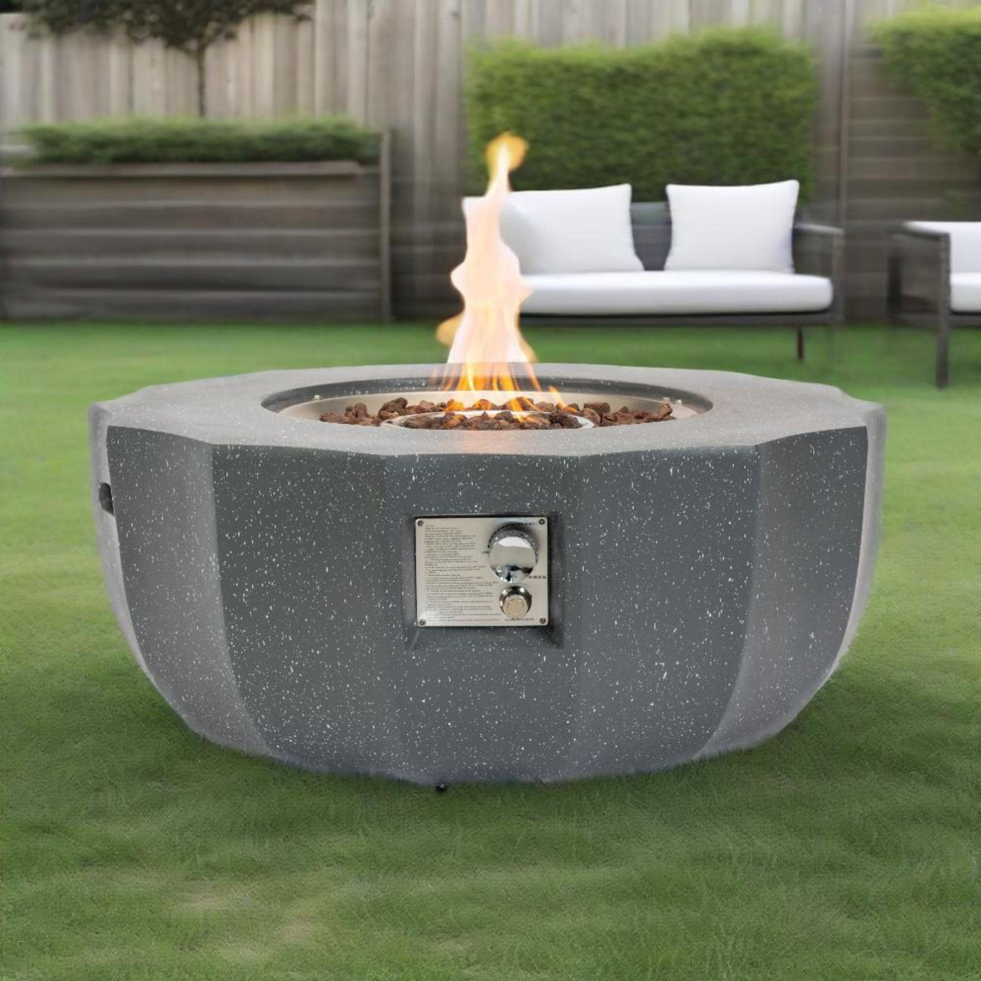 36 Round 50000 Btu Concrete Gas Fire Pit Table