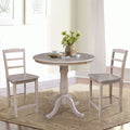 36 Round Extension Dining Table 34.9 H With 2 Madrid Counterheight Stools