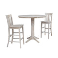 36 Round Extension Dining Table 40.9 H With 2 San Remo Barheight Stools