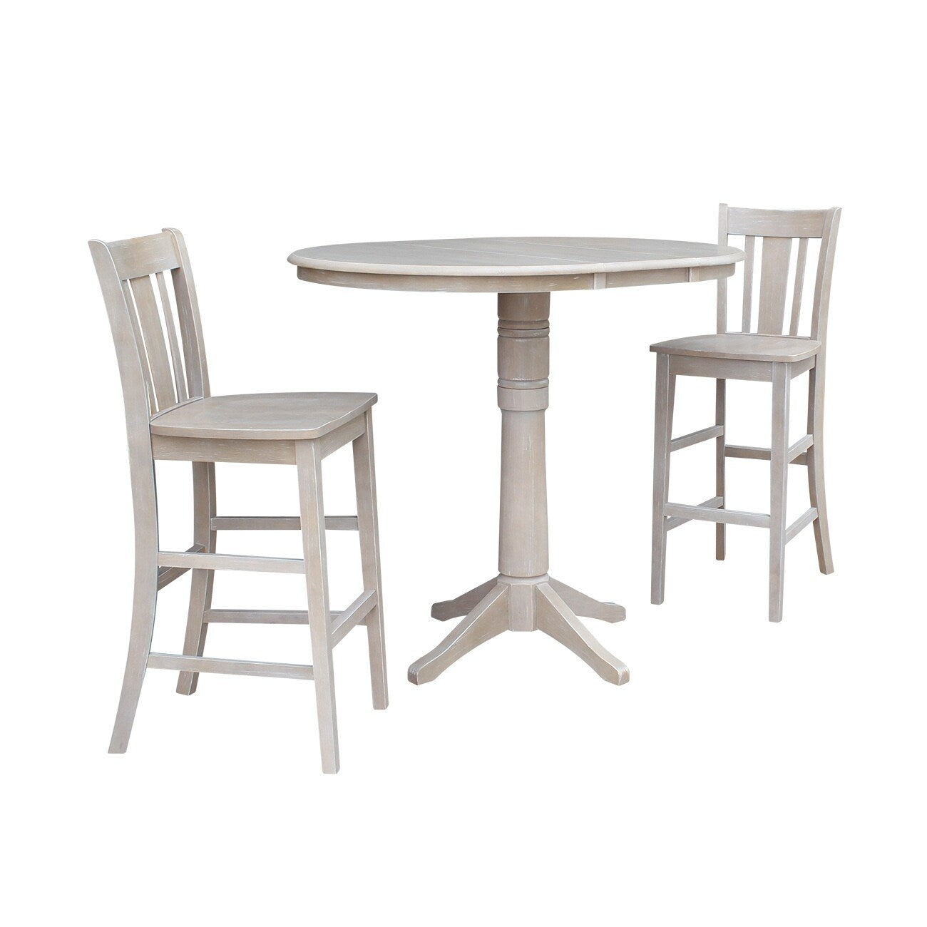 36 Round Extension Dining Table 40.9 H With 2 San Remo Barheight Stools