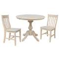 36 Round Extension Dining Table With 2 Cafe Chairs