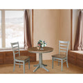 36 Round Extension Dining Table With 2 Emily Chairs Set Of 3 Pieces