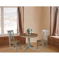 36 Round Extension Dining Table With 2 San Remo Chairs Set Of 3 Pieces