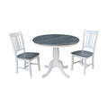 36 Round Extension Dining Table With 2 San Remo Chairs Set Of 3 Pieces