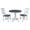 36 Round Extension Dining Table With 2 San Remo Chairs Set Of 3 Pieces