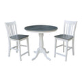 36 Round Extension Dining Table With 2 San Remo Counter Height Stools Set Of 3 Pieces